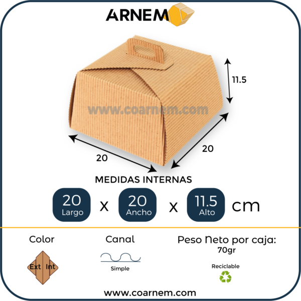 Caja Pastel Lonchera (Single Face)