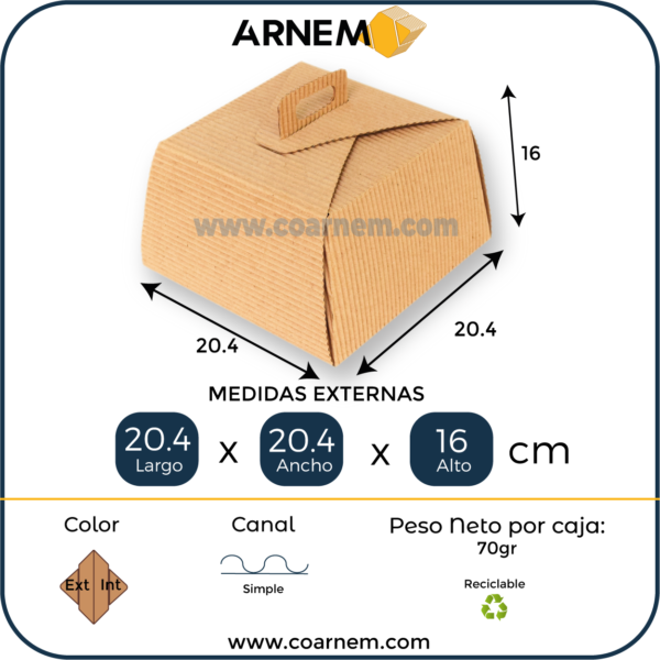 Caja Pastel Lonchera (Single Face)